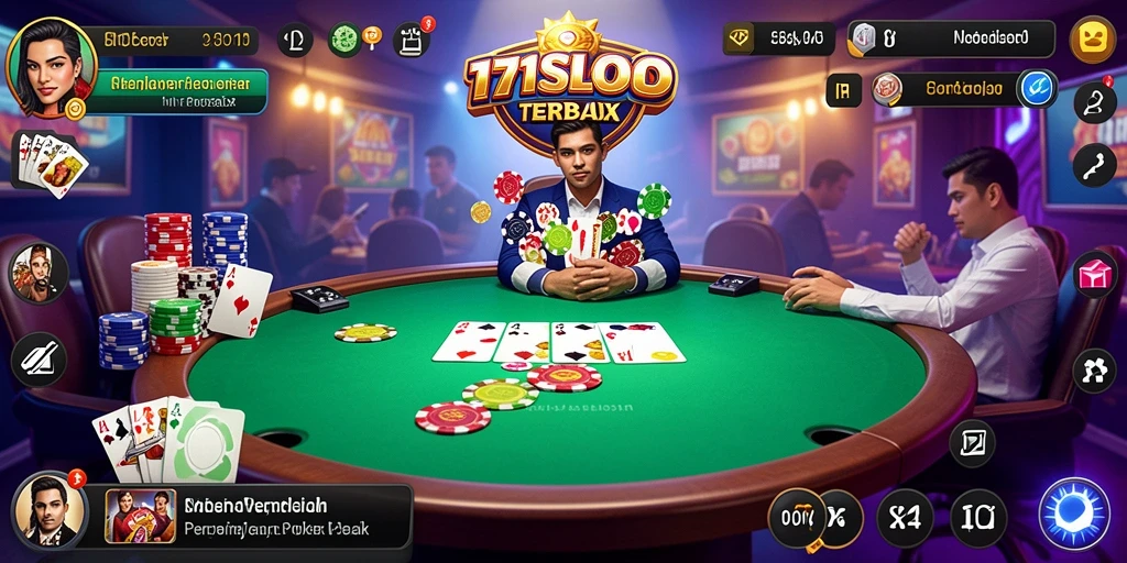 Screenshot gameplay 171SLOT menampilkan suasana seru permainan poker.