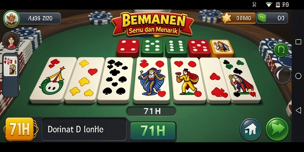 Tampilan gameplay seru dari permainan Domino 71H.