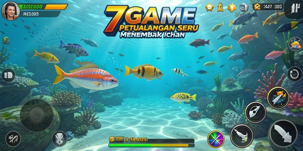 Screenshot gameplay Tembak Ikan di 7GAME yang seru.