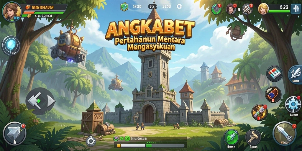 Tangkapan layar gameplay ANGKABET menampilkan menara yang strategis dalam Tower Defense.