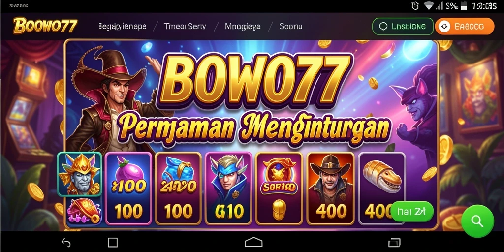 Tampilan gameplay BOWO77 yang menarik saat bermain Slot.