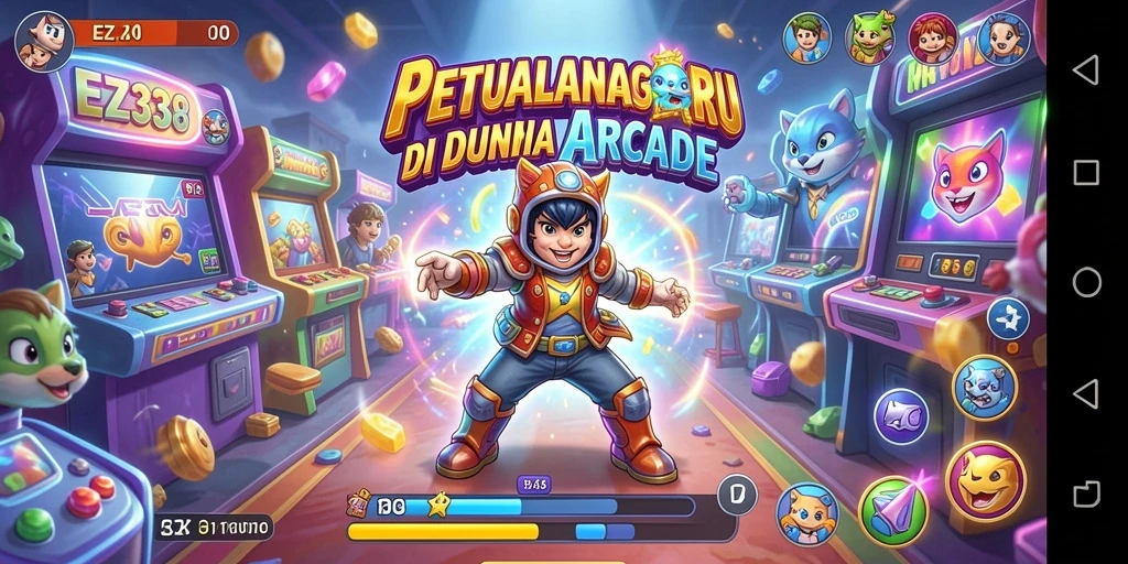 Tangkapan layar utama EZ338 menampilkan gameplay seru dan menantang.