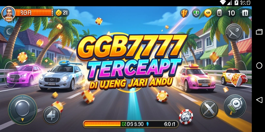 Screenshot menampilkan aksi balapan cepat dalam GB777.