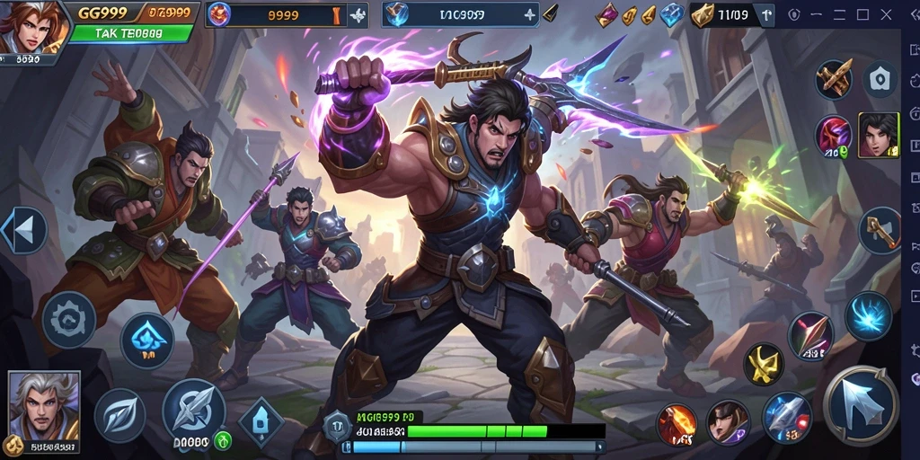 Tangkapan layar gameplay intens dalam <strong>GG999</strong> dengan karakter beraksi.