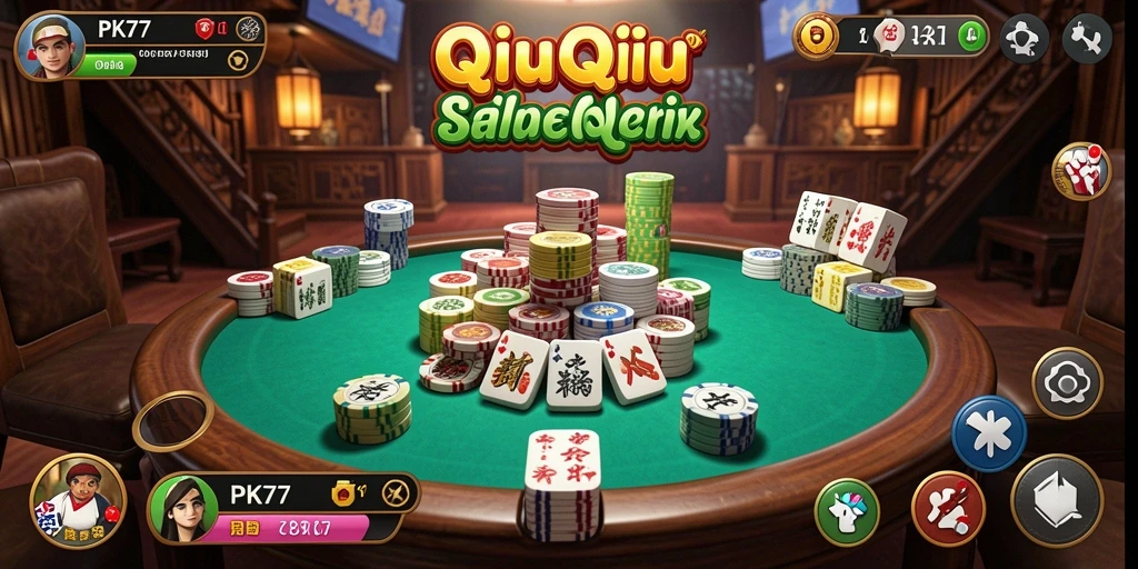 Tampilan gameplay PK77 yang menarik dan seru saat bermain QiuQiu.