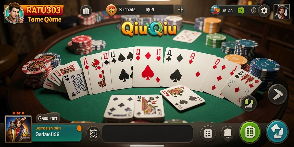 Tampilan gameplay QiuQiu yang menarik dan interaktif.