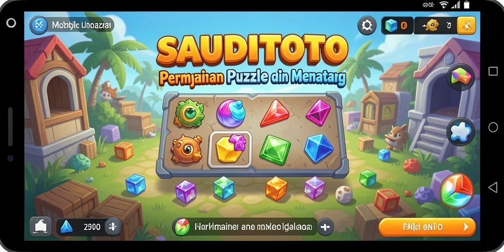 Tampilan gameplay <strong>SAUDITOTO</strong> yang menantang dan seru di dalam permainan Puzzle.