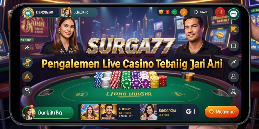 Tampilan gameplay Live Casino SURGA77 yang mendebarkan dengan dealer langsung.