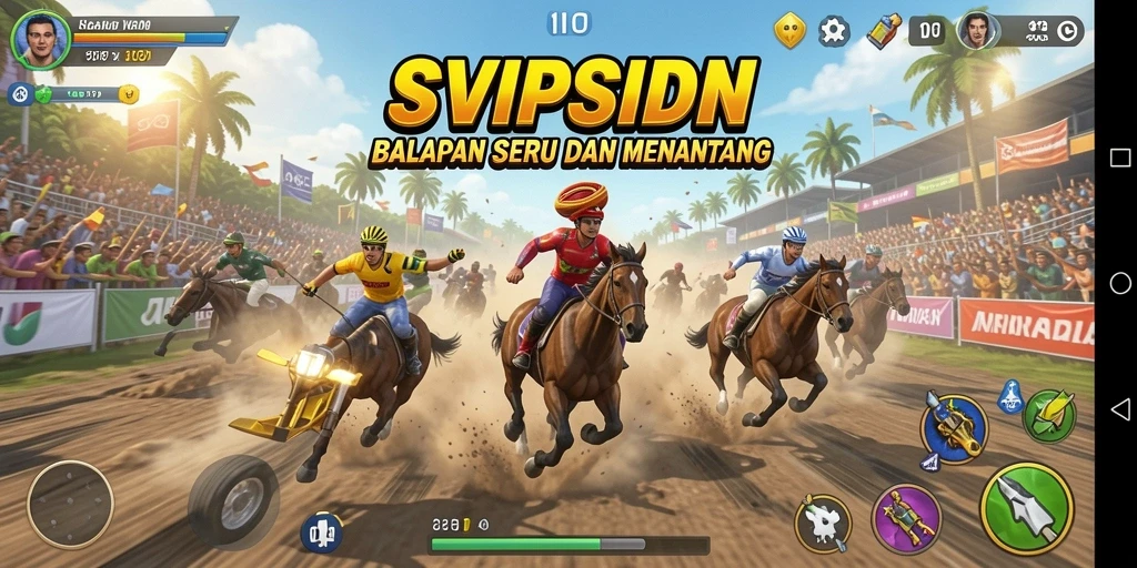 Tampilan gameplay Racing SVIPSIDN yang mendebarkan dan penuh aksi.