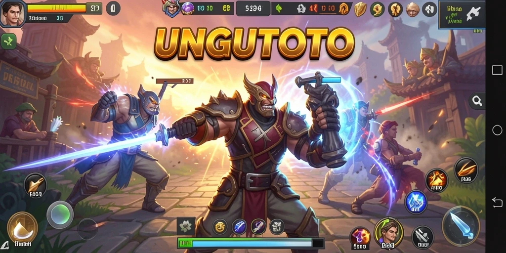 Tampilan gameplay mendebarkan dalam UNGUTOTO saat pertarungan berlangsung.