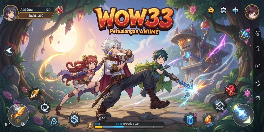 Screenshot WOW33 yang menunjukkan pertarungan seru dalam dunia Anime yang menakjubkan.