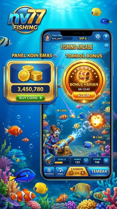 Tampilan utama aplikasi nv77 untuk unduhan APK.